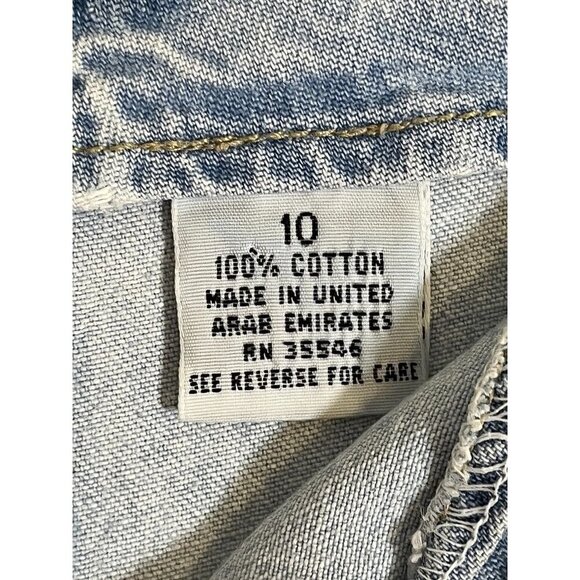 Retro Denim Skort 10 Blue Light Wash Sostanza Y2K Boho Western Chic Classic 80s - Picture 3 of 12